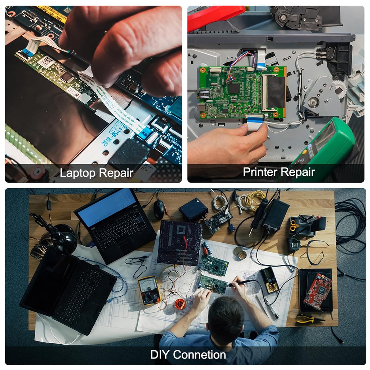 sourcing map Flexible Flat Cable, 20 Pins 0.5mm Pitch 60mm FPC FFC Flexible Ribbon Cable for LCD TV Car Audio DVD Player Laptop 5Pcs (A Type) - Image 6