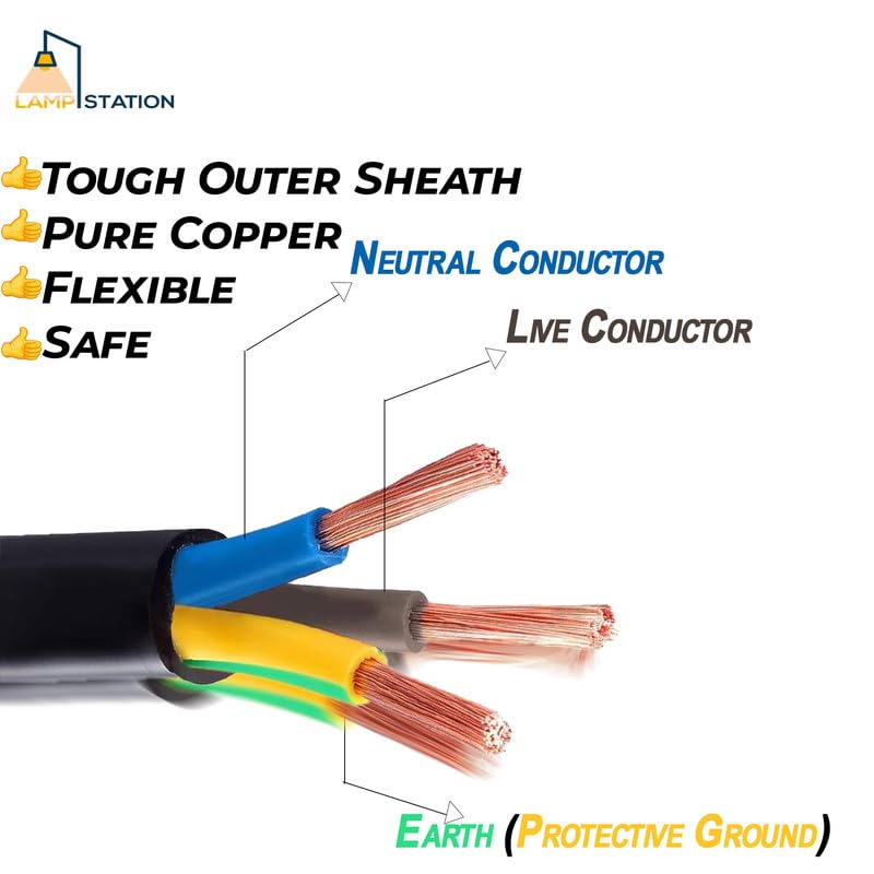 3183P 3-Core Round Flexible Pond Cable - Black 0.75mm BASEC Approved Weather Resistant Electrical Wire for Outdoor Garden Lighting and Pumps - 300/500V - 6 Amp - 5 Metres - Image 2