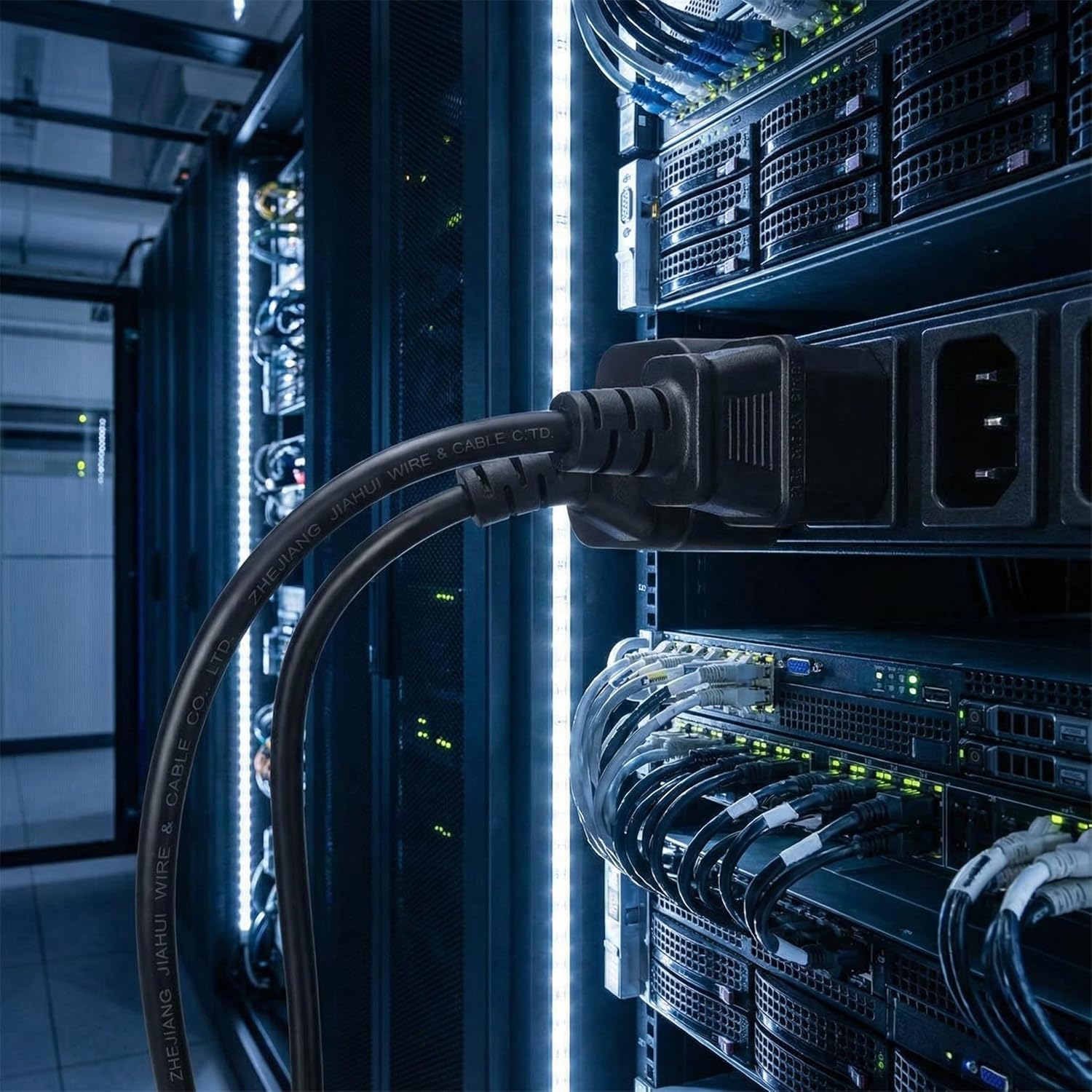 0.6m/1.96ft UK Power Adaptor Cord,IEC320 C14 Male Plug to UK 3Pin Female Socket Power Adapter Cable For PDU UPS (1.96FT) - Image 6