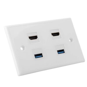 ASHATA 4 HDMI Keystone Wall Plate, ...