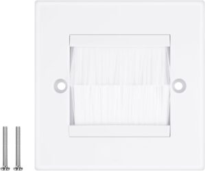 1 Pack Brush Wall Plate, Cable Pass...
