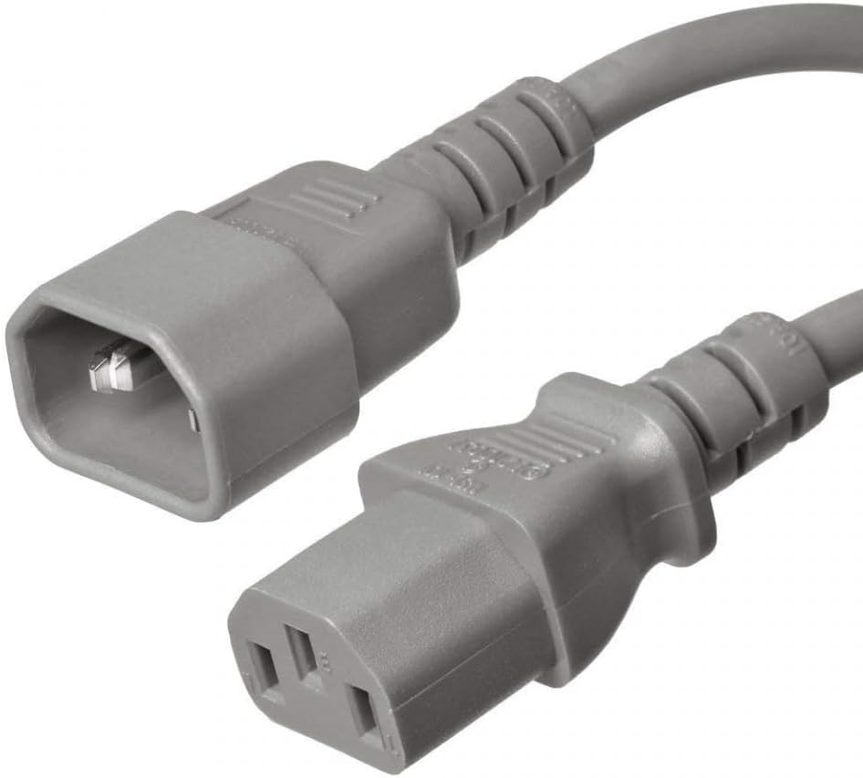 IEC Power Extension Cable, C14 to C13 Connector, 1.2M | Heavy-Duty 2-Meter Power Cord for PDU, UPS, Servers, and IT Equipment