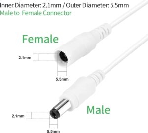 2.1mm x 5.5mm 12V DC Extension Cord...
