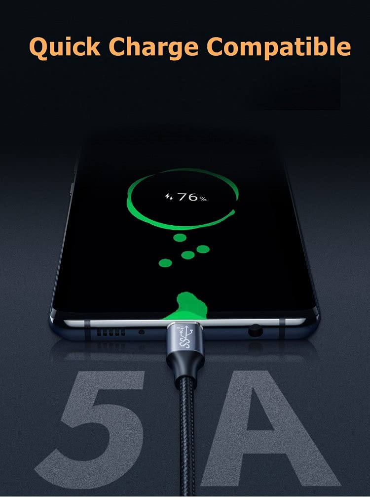 USB-C to USB-C 3.1 Gen2 Cable 10Gbps Data Transfer, 100W 20V/5A 3.3ft USB Type C PD Fast Charging Cable 4K Video Output Compatible with Thunderbolt 3, iPad Pro, MacBook Pro, Galaxy S21 1M - Image 5