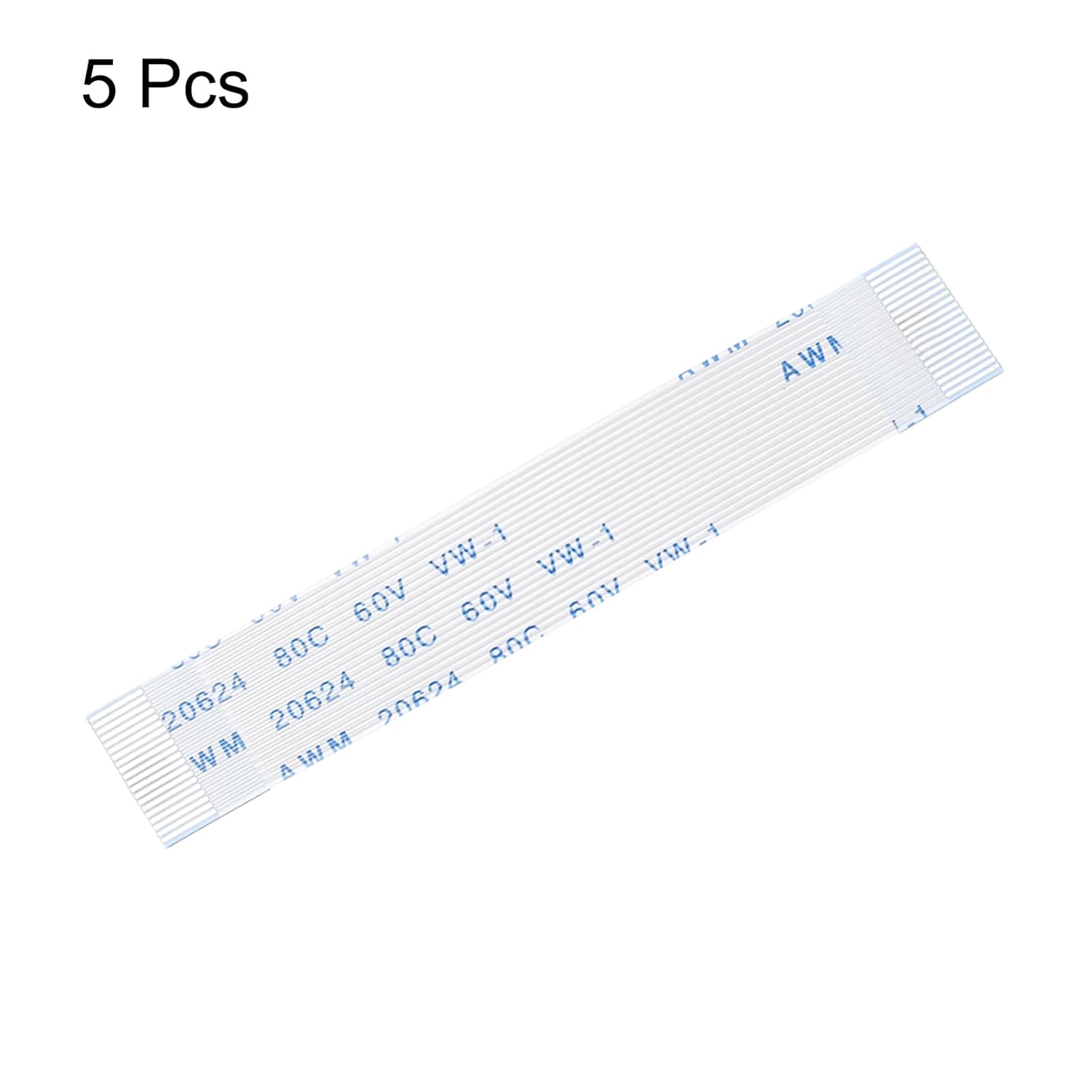 sourcing map Flexible Flat Cable, 20 Pins 0.5mm Pitch 60mm FPC FFC Flexible Ribbon Cable for LCD TV Car Audio DVD Player Laptop 5Pcs (A Type) - Image 3