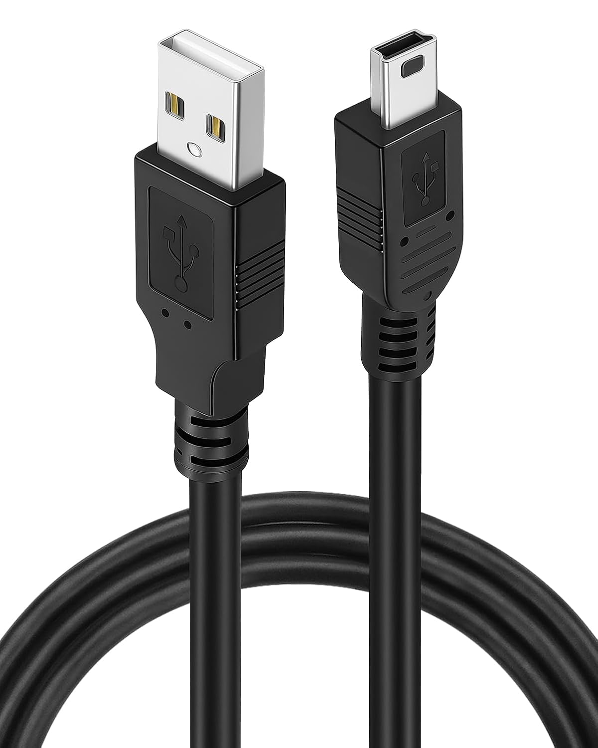 2m Mini USB Cable Type A Male to Mini Male Data Transfer Cable Fast Charging Cables for Blue Yeti Dash Cam PS3 Controller Hero 2/3/4 DAC MP3/4 Player Camera Scanner Sat Nav, Black
