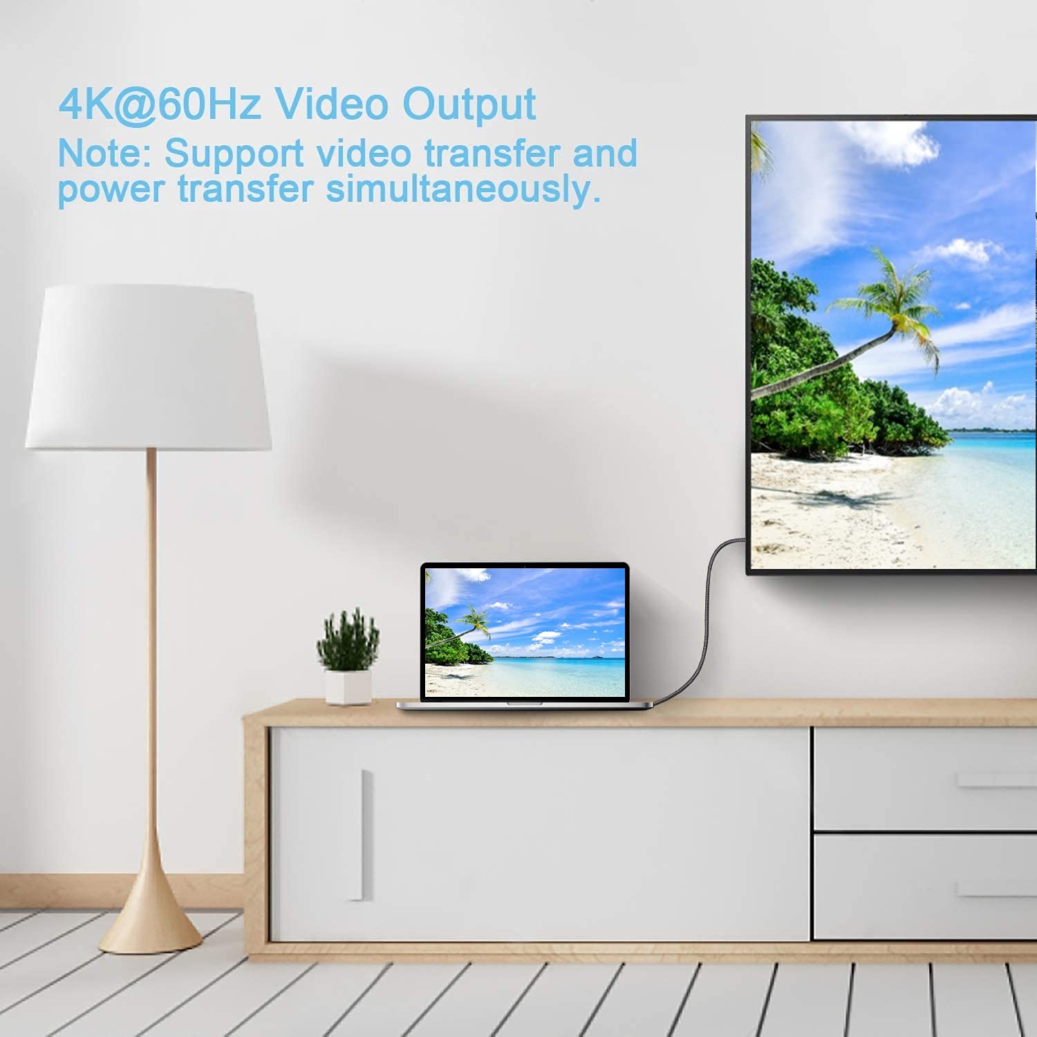 USB-C to USB-C 3.1 Gen2 Cable 10Gbps Data Transfer, 100W 20V/5A 3.3ft USB Type C PD Fast Charging Cable 4K Video Output Compatible with Thunderbolt 3, iPad Pro, MacBook Pro, Galaxy S21 1M - Image 4