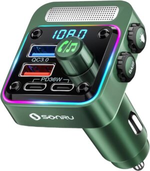 SONRU Bluetooth 5.3 Car FM Transmit...
