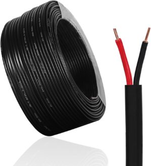 Flat 2 Core Cable Twin Red/Black Co...
