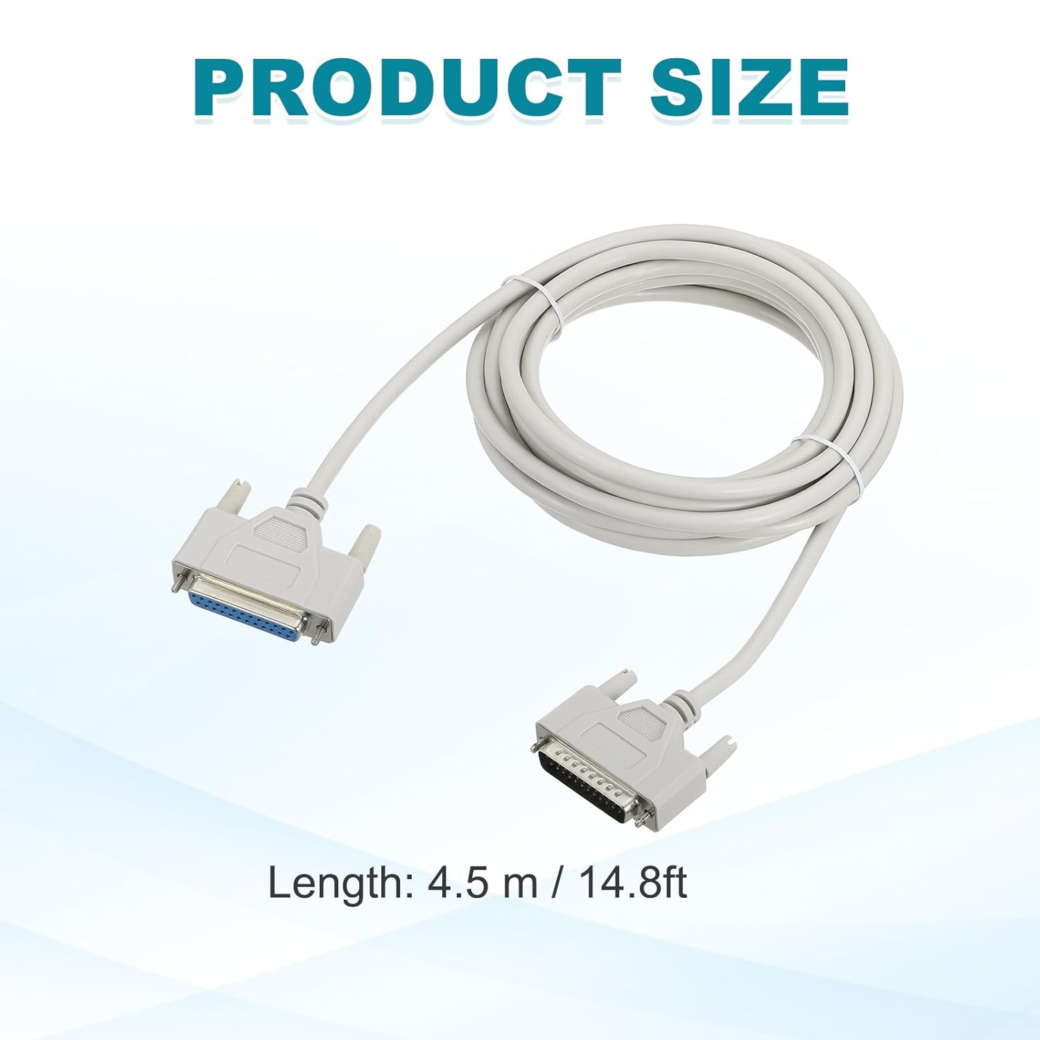 sourcing map DB25 25-Pin Parallel Port Printer Cable, 8.9ft(2.7m) DB25 Male to Female 25 Pin Converter with Nickel-Plated Connectors for Scanners Printers Beige - Image 2