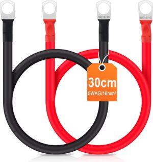 2Pcs 30cm Battery Inverter Cable 5A...