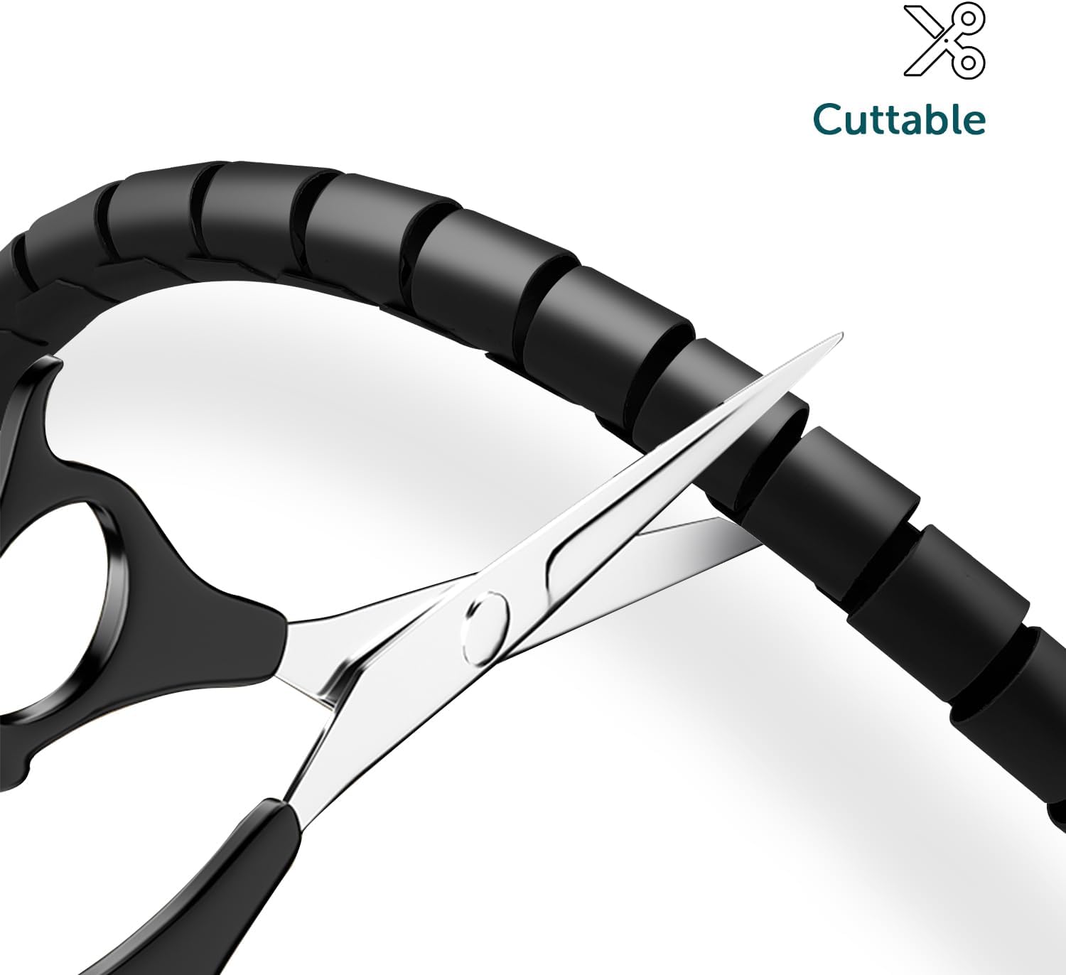 Cable Management Sleeve, 3m/9.8ft Wire Sleeve with 20pcs Zip Ties, 5 Adhesive Cable Clips, 1 Wire Guide Clip, ∅0.63"/16mm+∅0.87"/22mm Cable Tidy Tube Wire Organizer for TV PC Home, Black - Image 4