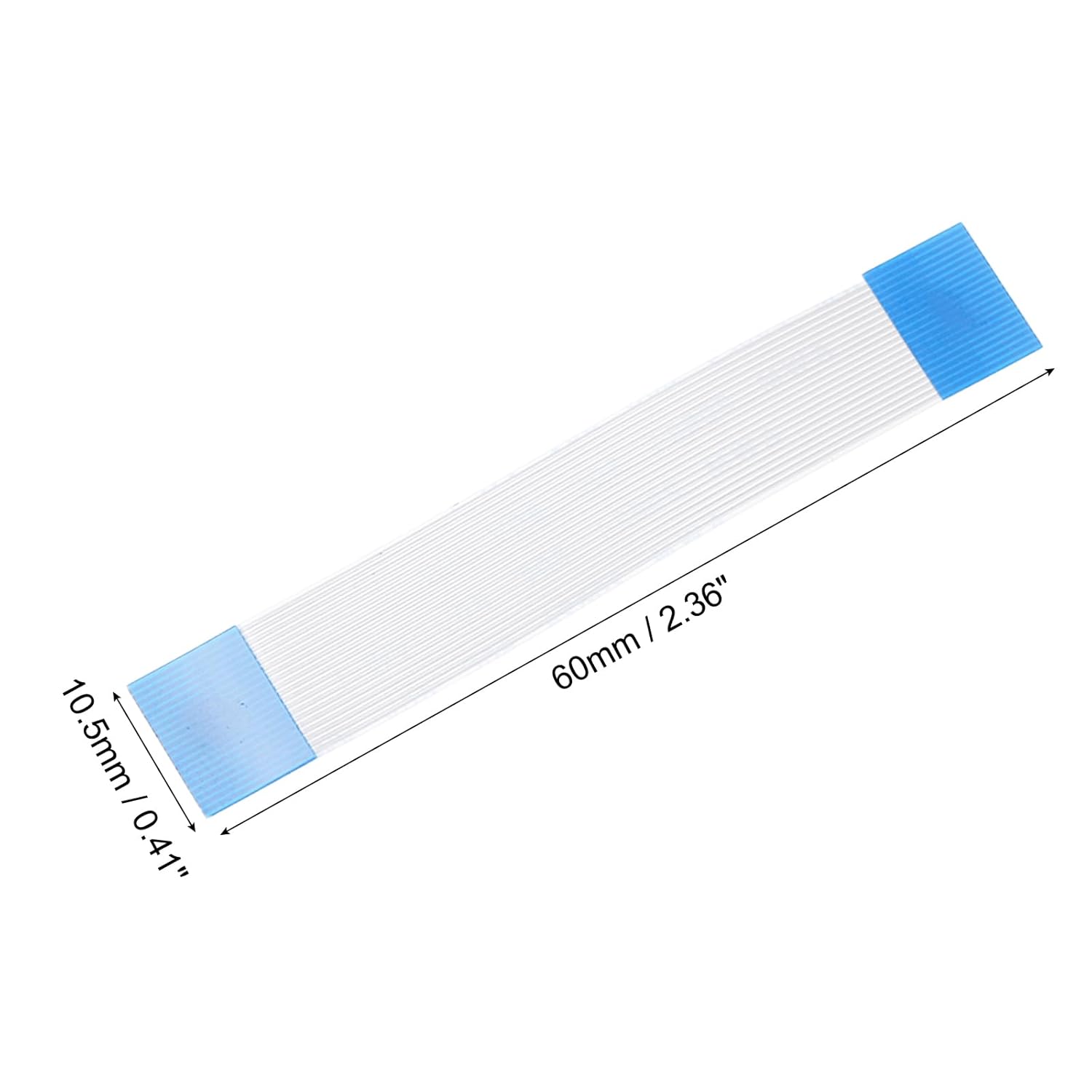 sourcing map Flexible Flat Cable, 20 Pins 0.5mm Pitch 60mm FPC FFC Flexible Ribbon Cable for LCD TV Car Audio DVD Player Laptop 5Pcs (A Type) - Image 2