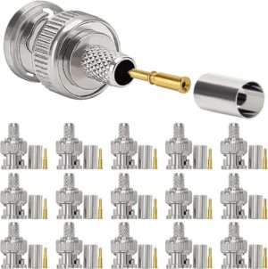 15 PCS BNC Male Crimp-on Connector ...