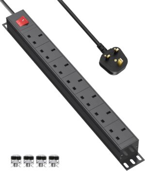 7 Way Extension Lead Power Strip wi...
