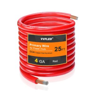 4 Gauge Automotive Wire, 25FT 12V R...