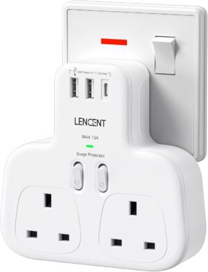 LENCENT Double Plug Adaptor with 1 ...
