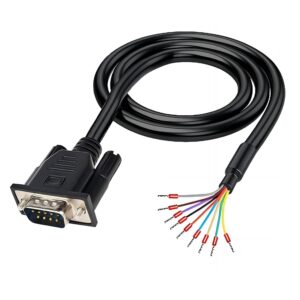 5Ft 1.5m 26AWG DB9 Male RS232 9 Pin...