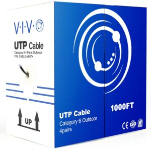 VIVO Black 305m Bulk Cat6, CCA Ethe...