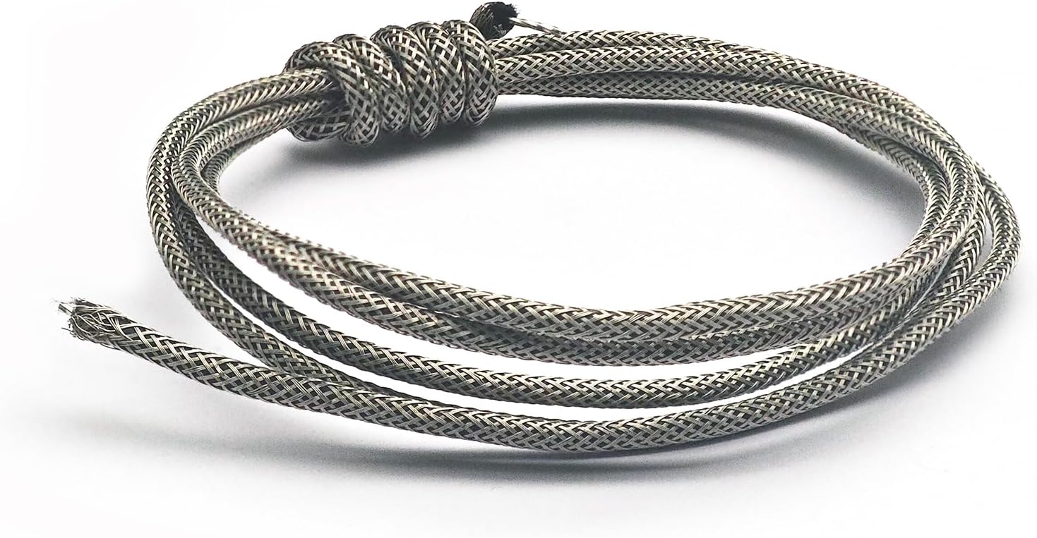 MAXCHEER 10ft Metallic Shield Cable Cloth-Covered Waxed One Core Braided Shield Vintage-Style Pushback Guitar Wire