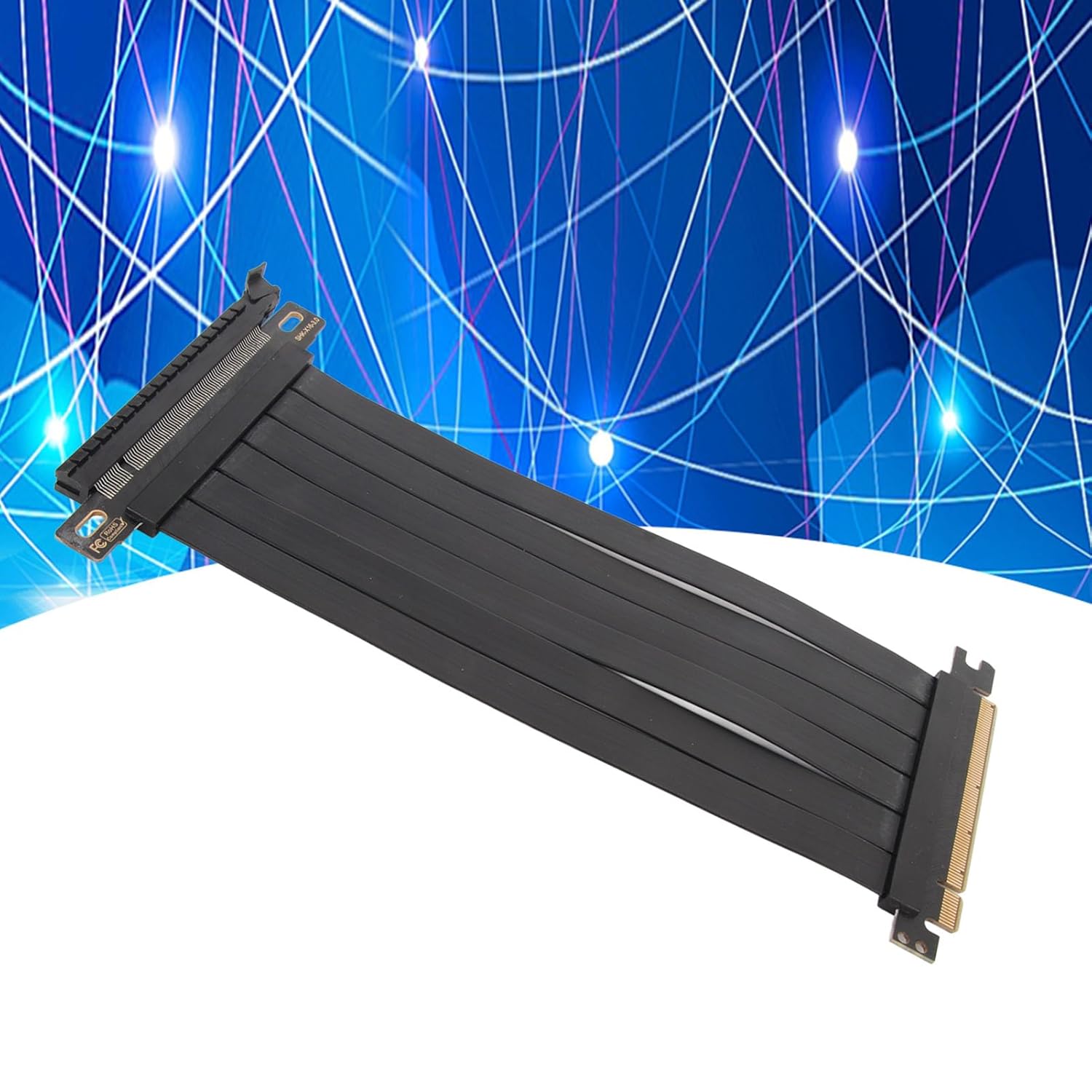 180 Degree EMI Shielded PCIE 3.0 X16 Cable, High Frequency PCB Design, Easy Plug and Play Use, Compatible with All Graphics Devices (40cm) - Image 2