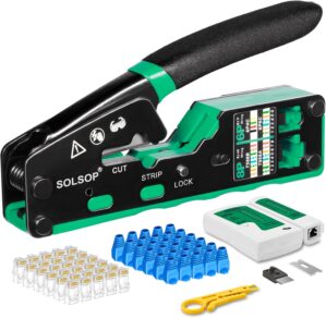 Solsop RJ45 Crimp Tool Pass Through...