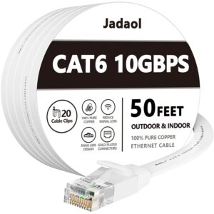 Ethernet Cable Cat6 Flat 15 M White...