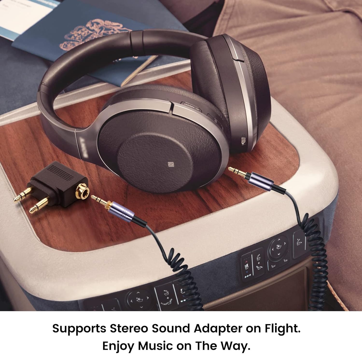 WH-1000XM3 Coiled Audio Cable Replacement for Sony WH-1000XM4, WH-1000XM2 Headsets, 1/8” Extension Cord with 1/4” Adapter Works on PS5 PS4 PC Smartphone Xbox One, 4ft to 14ft - Image 4