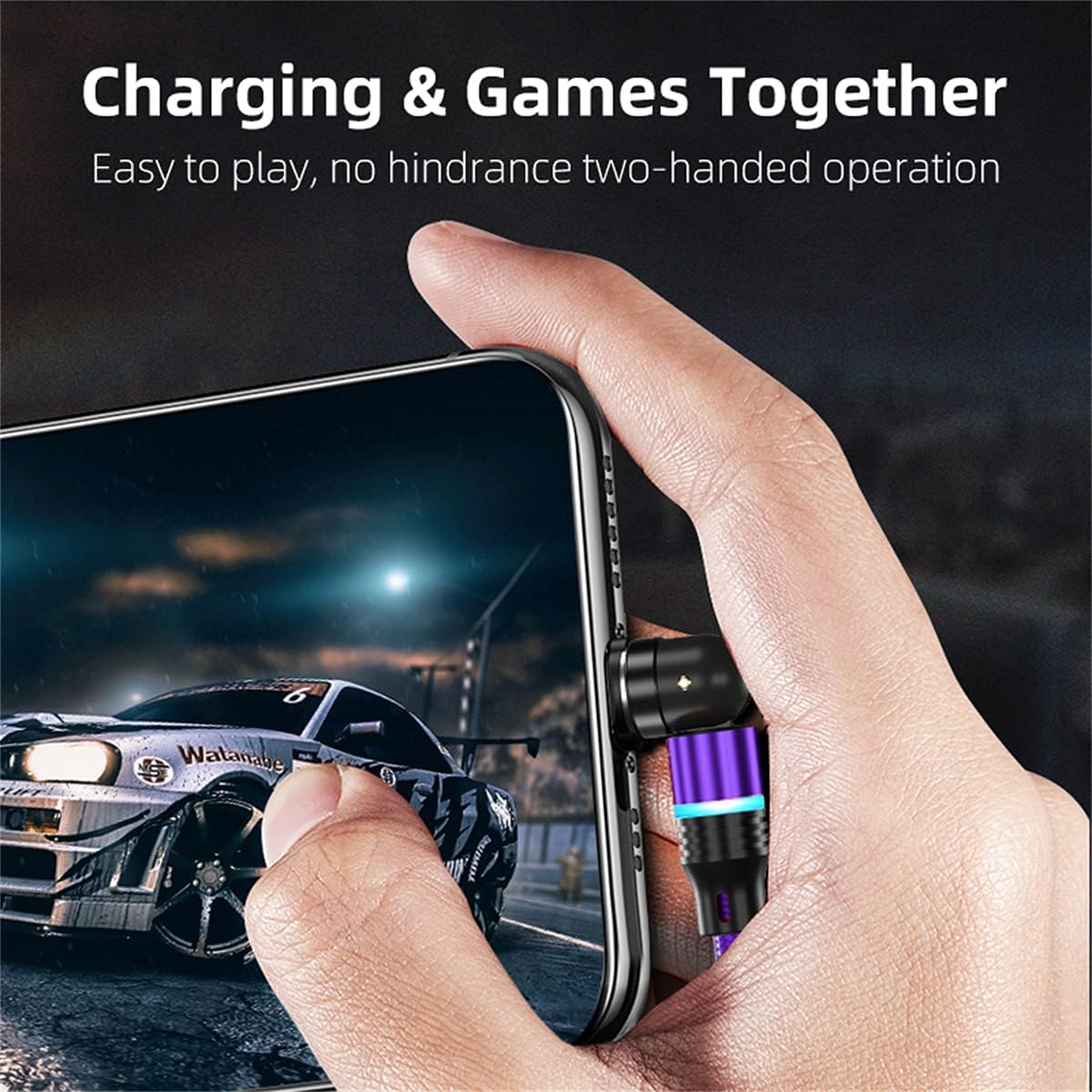 Magnetic Charging Cable 3A Fast Charging & Data Synchronization 1M/2M Magnet USB Cable 360°+180° Rotation 3 in 1 Magnetic Phone Charger Cable for Android Micro USB Type C/USB C Smartphones - Image 5