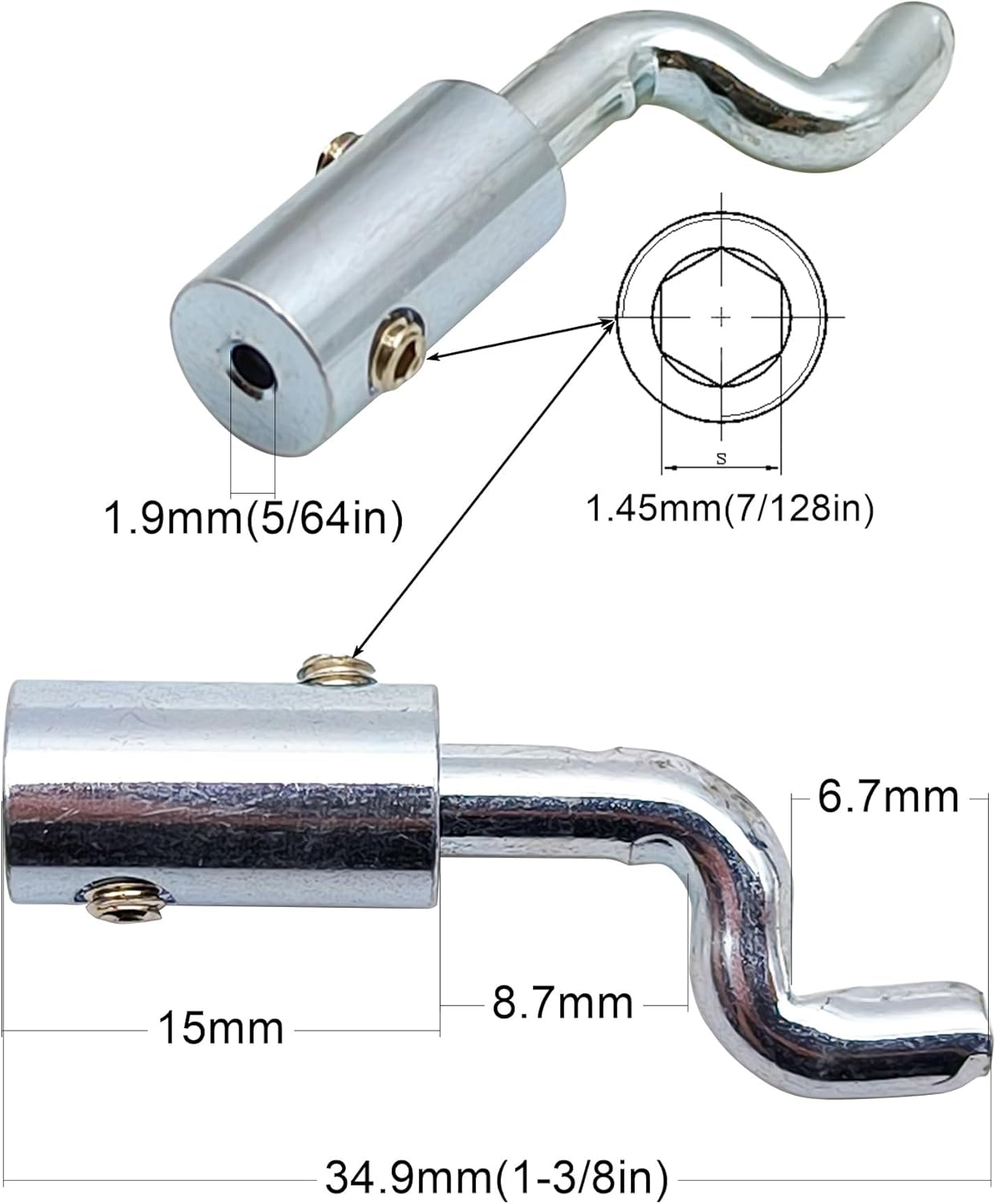 Z Bend Throttle Cable End Universal Cable Wire Stop for Lawn Mower Mini Bike Go Kart Motor Engine Brake Cable Adjustable Z Head (6 PCS) - Image 2