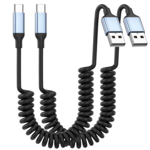Coiled USB C Android Auto Cable 2 P...