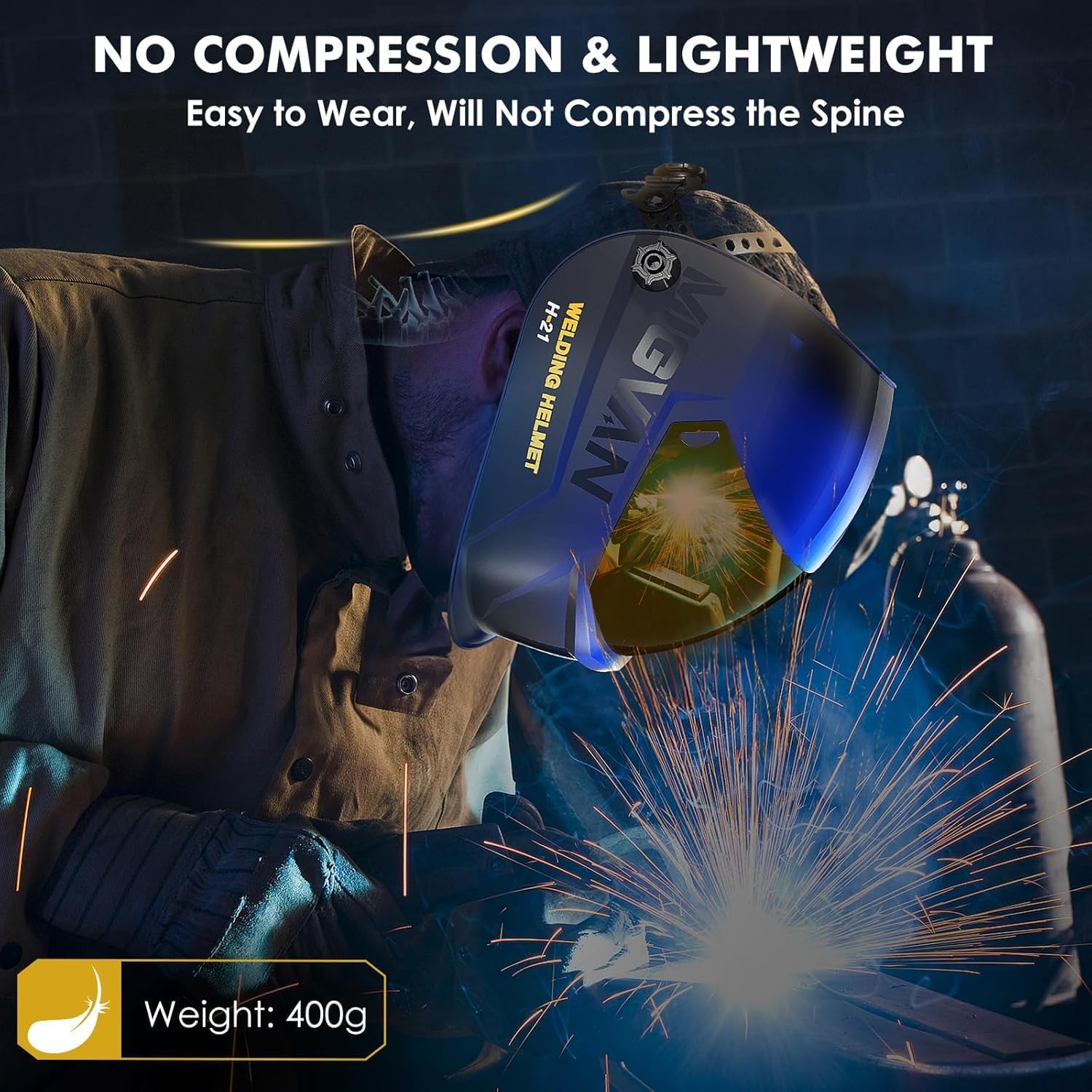 Welding Helmet Auto Darkening True Color Large Viewing, Welding Hood Solar/Rechargeable Battery Powered, Wide Shade 4/5-13 with 4 Arc Sensor, Optical Clarity Welder Mask for TIG MIG Stick - Image 7