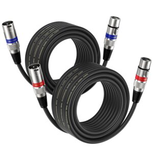 10M XLR cables 2 Packs,XLR Male to ...