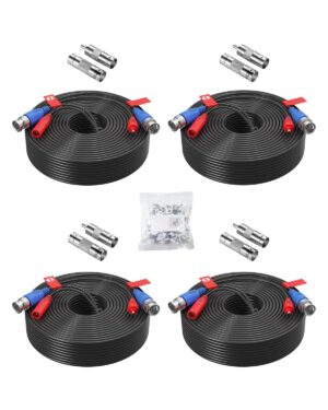 4 Pack 30M/100 Feet BNC Video Power...