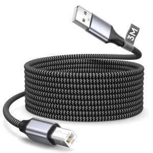 Printer Cable 3m/10ft, USB A to B U...