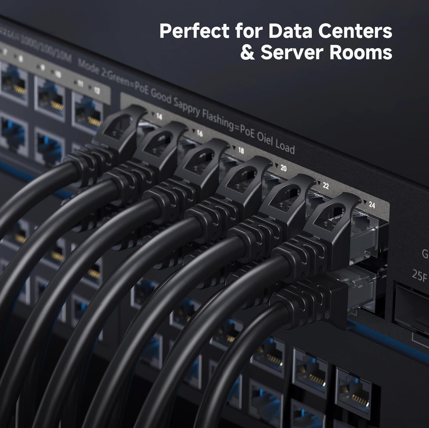 Cable Matters 5-Pack 10Gbps Snagless Short Cat6 Ethernet Cable 2.1m (Cat6 Cable, Cat 6 Cable) in Black 2.1 Meter - Image 8