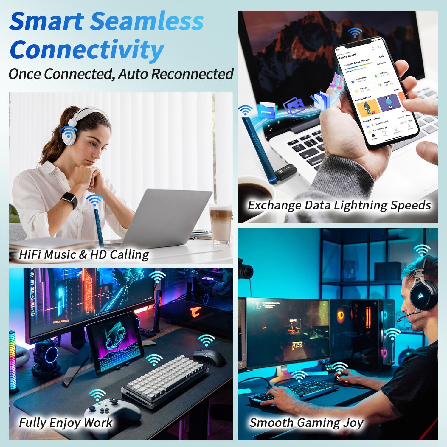 Long Range Bluetooth 6.0 Adapter for PC, Built-in PA for 5dBi High-Gain Wireless USB Dongle for Windows 11/10/8.1 Laptop Desktop, Plug & Pair w/Bluetooth Headphones Speaker Keyboard Mouse - Image 8