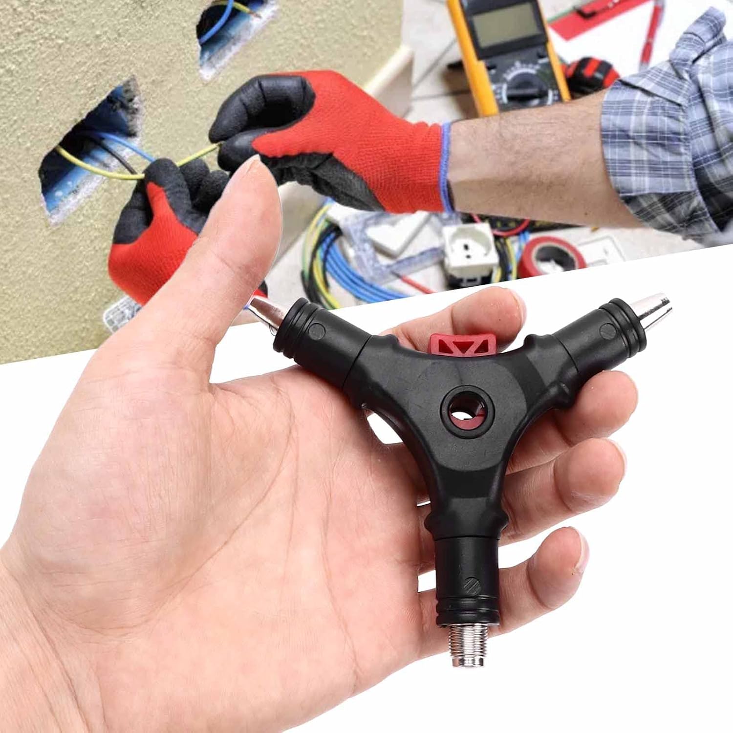 Yinhing 4 in 1 Coax Cable Stripper,English Wire Stripper Multifunction F Connector Wire Stripper Compression Tool for RG59 RG6 Coaxial Cable - Image 5