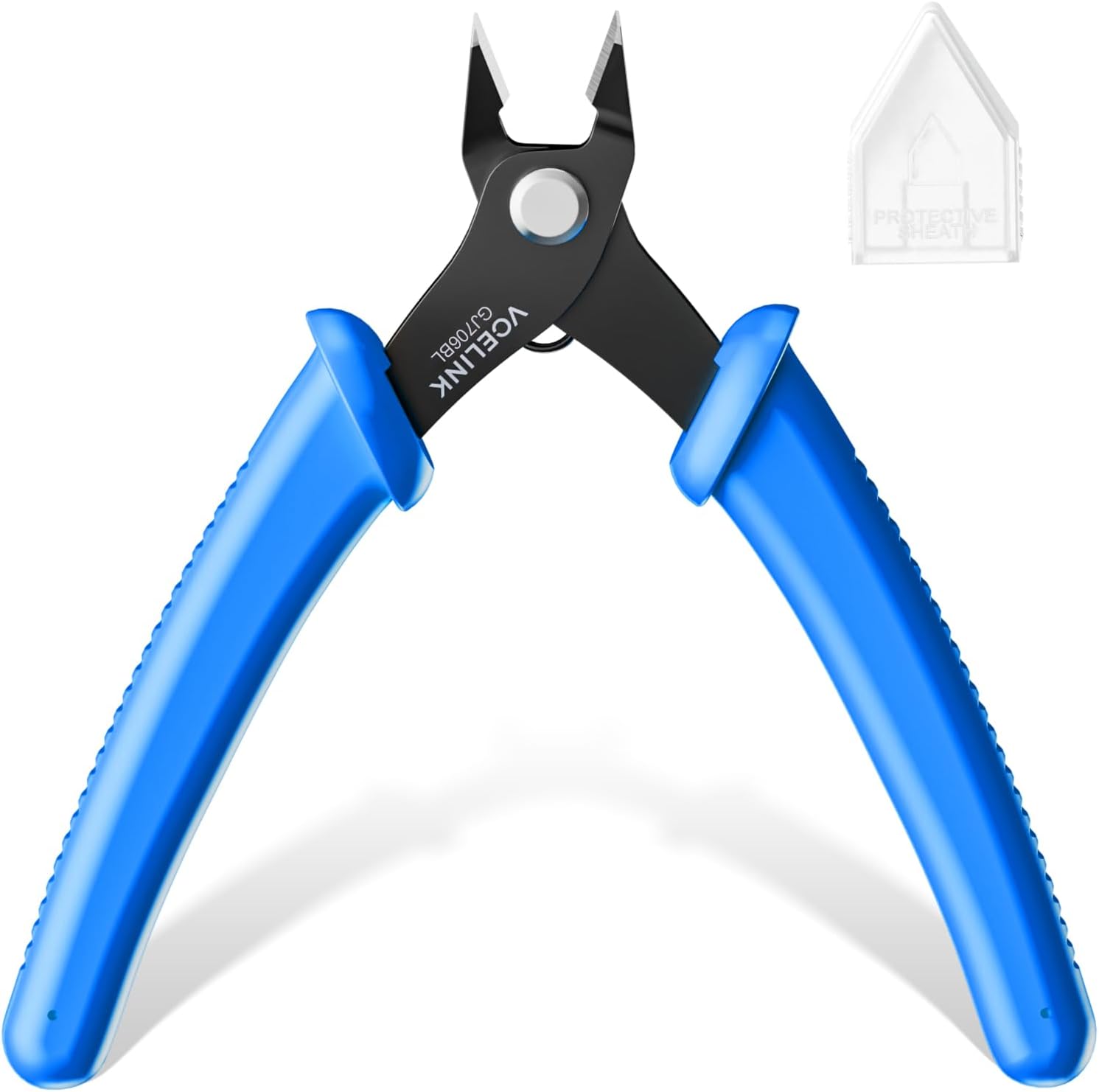 VCELINK Side Wire Cutters Precision Flush Cutters Small Cable Snips Diagonal Pliers Ideal for Electronic Industry Repair, Jewelry Processing, DIY Model Making 129mm Blue