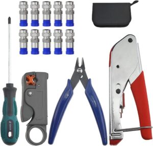 14Pcs Coaxial Cable Compression Cri...