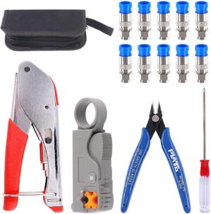 Glarks Coax Cable Crimper Tool Kit,...