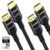 Etseinri HDMI 2.1 Cable 2M 2 Pack, Certified 10K 8K 4K Ultra High Speed HDMI® Cable 4K 240Hz 165Hz 120Hz 8K 60Hz 10K HDMI Lead HDCP 2.2 Dolby Atmos Vision eARC HDR for Gaming Monitors TV Soundbar