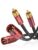 PREMIUM Dual XLR to RCA Cable 2M, 2 XLR-Male to 2 RCA-Male Unbalanced Interconnect Audio Cable – Wine Red