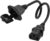 C13 to C14 Panel Mount Power Cable With Waterproof Cover IEC C13 Female to C14 Male PDU Power Extension Cord, Used for Computers, Monitors, Printers (1m)