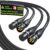 XLR Cable 6M 2 Pack, Gold-Plated Neutrik REAN Connector, Kevlar-Reinforced Nylon Braided Microphone Cable, Noiseless Balanced XLR Male to Female Mic Lead for Shure
