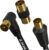1m TV Aerial Cable with Right Angled Plug + Adapter – Coaxial RF Lead Male to Male – Gold-Plated Connector – Freeview, Freesat, Sky Box, BT, TV Antenna Extension