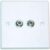Face Plate – 2 F Type – Satellite (Sky, NTL, Virgin) / TV Socket Connections – F Type Coaxial. Single Gang Wall Plate Twin F Type – Euronetwork Ltd