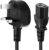 UK 3 Prong 5FT Kettle Lead IEC C13 Universal AC Power Cord Compatible with Personal Computer, PC Monitor, Plasma TV, Printer Power Supply Replacement Cable