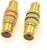JZK 2PCS RCA female to female coupler, gold-plated AV audio video RCA extension connector adapter for speaker, phono, amlifier, DVD player – Black & Red