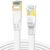 DDMALL CAT 8 Ethernet Cable, 1m High Speed Flat CAT8 Patch Cord, 40Gbps 2000MHz Gigabit Internet Network LAN Cable with Gold Plated RJ45 Connector for Gaming, Modem, Router, PC (1m, White)